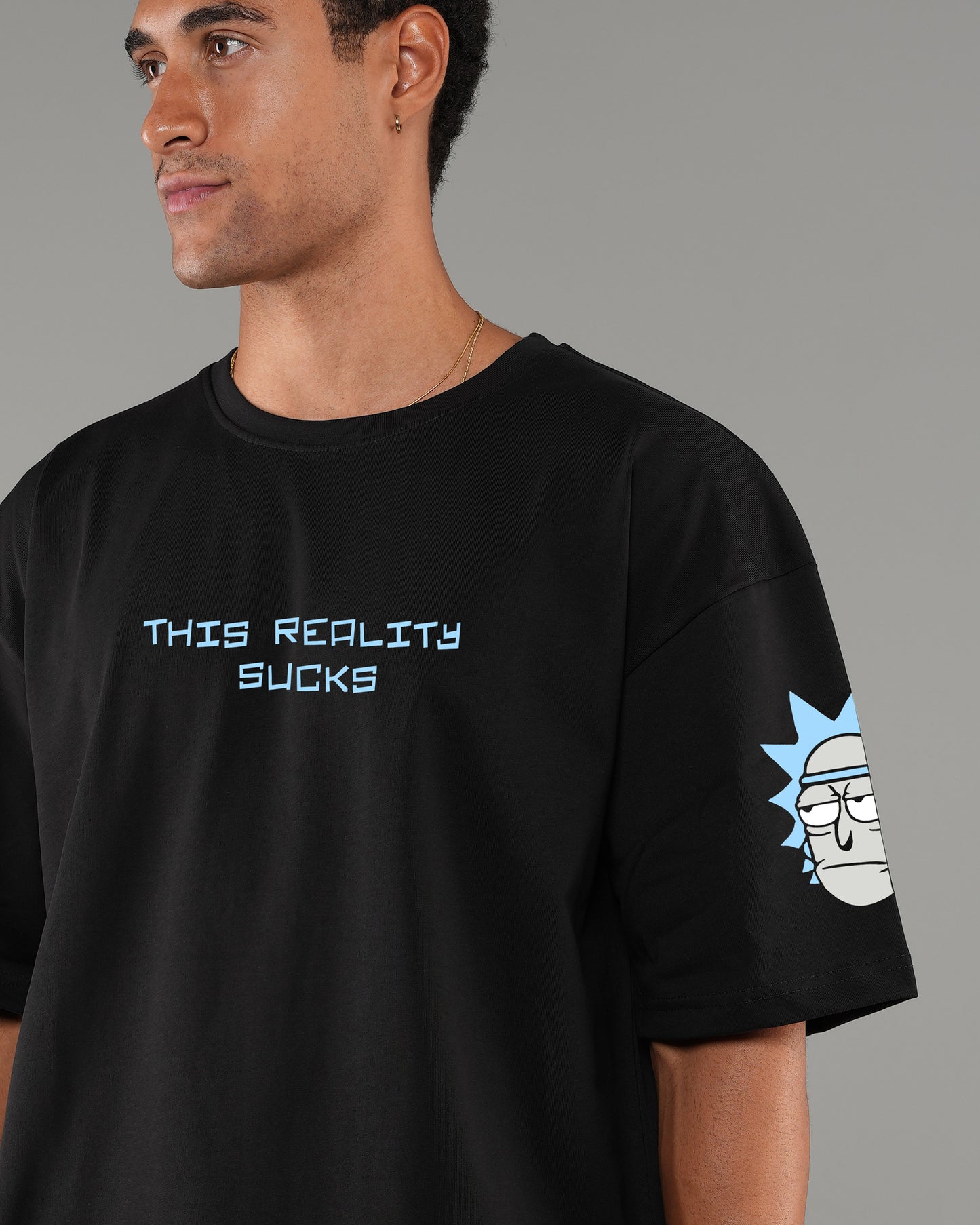 RICKMORY Oversize tshirt Printed Black