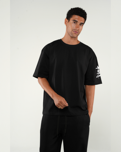 WB Print oversize TShirt Black